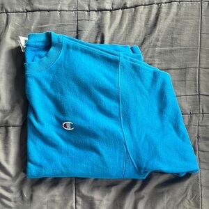 Champion Reverse Weave Blue Crewneck Sweatshirt